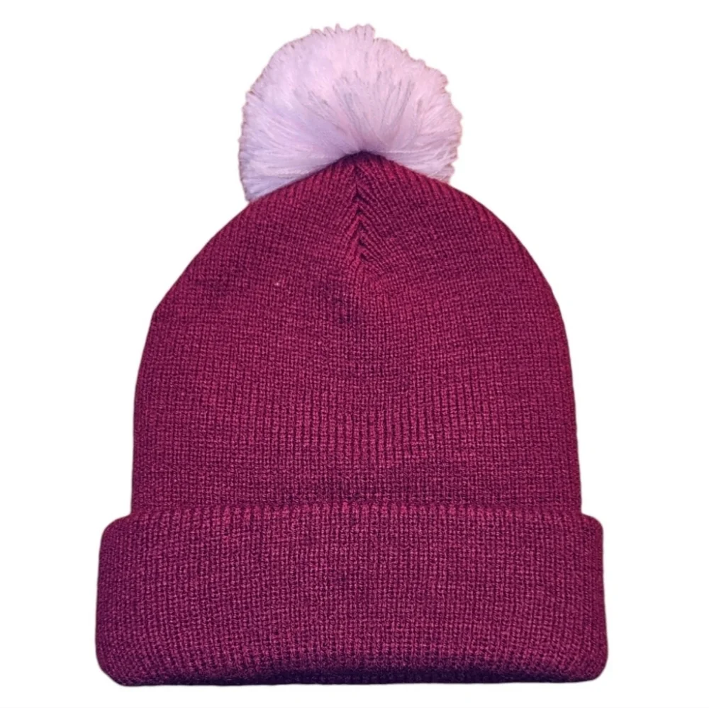 Tiny Whales Revolution Beanie w/ Light Pink Pom Pom 6-12Y EUC